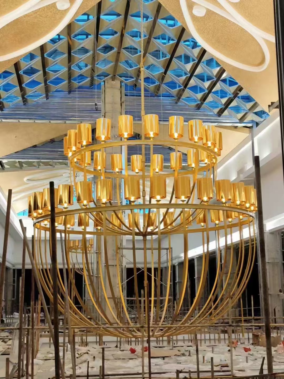 Chandelier in the hotel lobby